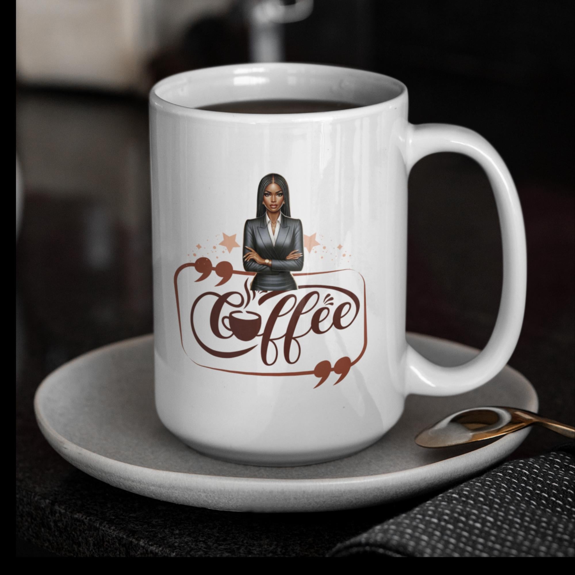 Coffee…..White glossy 15oz mug