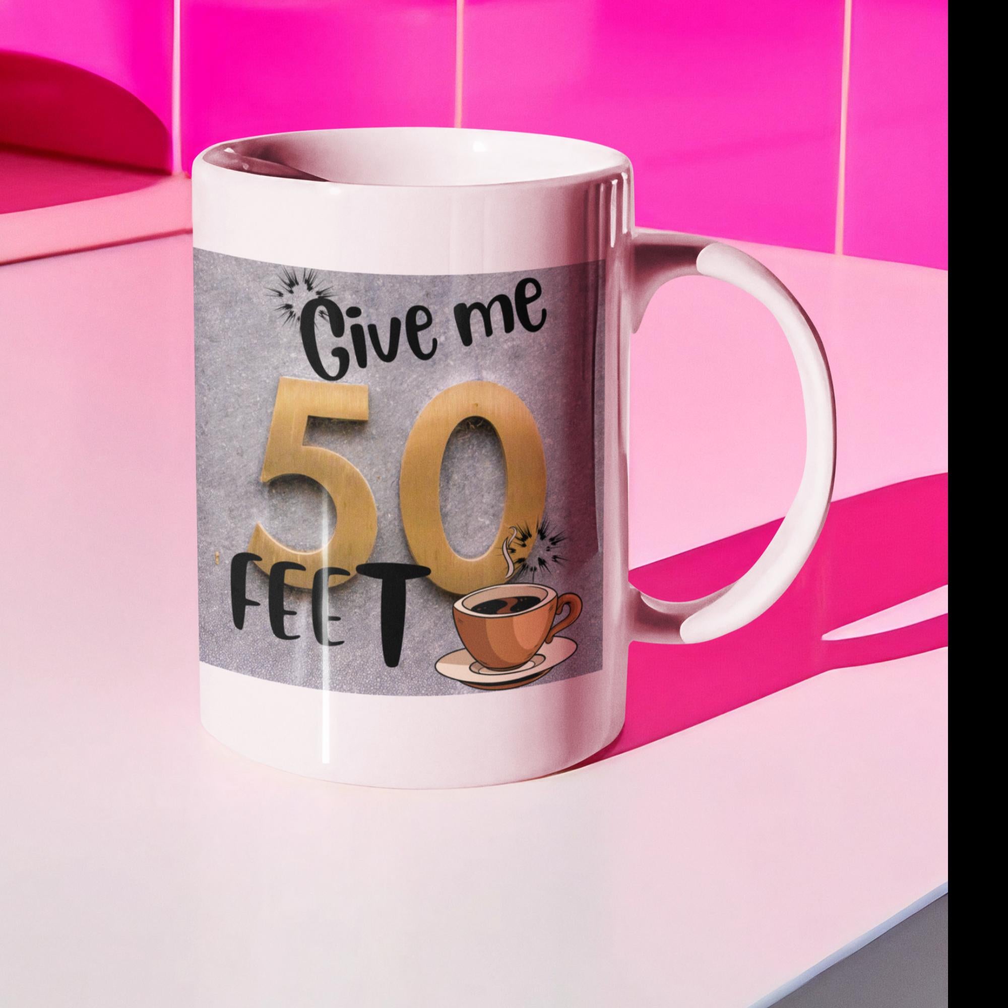 Give me 50……White glossy mug